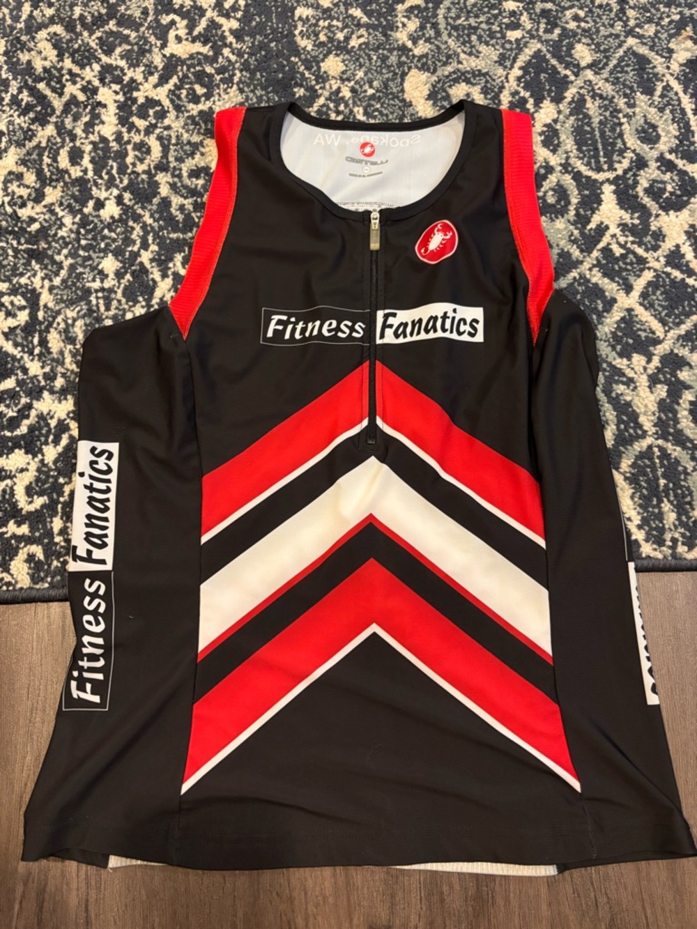 Fitness Fanatics Women's Black & Red Swim Coverup Tank